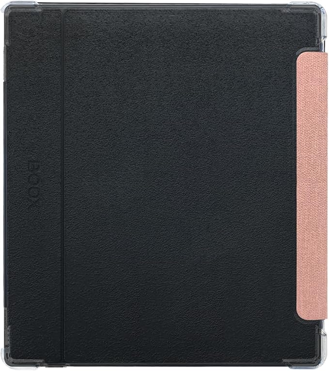 Transparent TPU Back Case for Onyx Boox Go Color 7 (Gen 1/2, 2024/2025) / Boox Go 7 Ultra-Thin Enhanced Auto Sleep/Wake Cover with Thickened Corners, Magnetic Closure (Rose Pink)