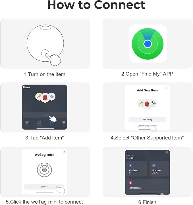 Tracker Tags- 4 Pack, Bluetooth Trackers Works with Apple Find My APP (iOS Only), 92 dB Sound, Replaceable Battery, Smart Tracking Tag Keys Finder and Item Locator for Keys, Bags, Luggage, Wallet, etc