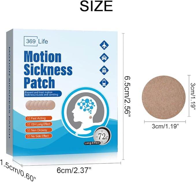 369 Life Motion Sickness Patches, Sea Sickness Patch for Cruise - Adults and Kids ((20 Count - Pack of 1))