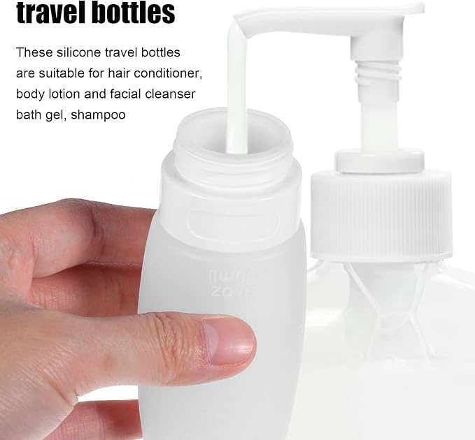 Healeved 8pcs Travel Bottles Refillable Containers for Shampoo Conditioner Lotion Squeeze Tubes with Leakproof Design for Travel and Daily Use