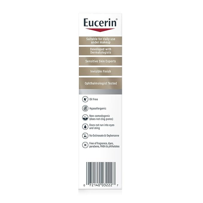 Eucerin Sun Age Defense SPF 50 Face Sunscreen Lotion with Hyaluronic Acid, Hypoallergenic, Non-Comedogenic Sunscreen SPF 50 Free of Fragrance, Oxybenzone and Octinoxate, 2.5 Fl Oz Bottle