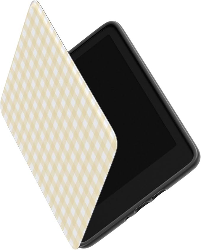 Casely Kindle Case | Pastel Picnic | Yellow Gingham | Compatible with 7” Kindle Colorsoft and 7” Kindle Paperwhite (12th Gen 2024 Models)