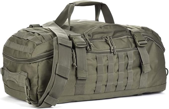 Miramrax Travel Duffle Bag Backpack for Men - Large Tactical Bags Weekender Gym Bag for Overnight Traveling Military Workout Deployment Sports (Green, 25L)