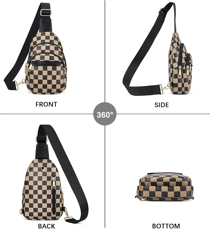 BOSTANTEN Sling Bag for Women Leather Crossbody Bags Fanny Pack Chest Bag for Travel