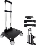 Backpack Trolley Wheeled Cart-Backpack Hand Truck with Luggage Strap,Aluminium Alloy Folding Trolley Cart for Bags Backpack Travel Luggage Cart