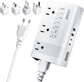 DOACE Voltage Converter US to Europe, 350W Converter for European Travel for Curling Iron and Hair Straighteners, 220V to 110V Converter Plug Adapter with 2 USB A & 2 USB C Ports