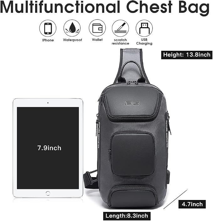 BANGE Sling Bag, Waterproof Shoulder Bag for Men, Casual Sports Sling Bag, Every Day Bag for Men…