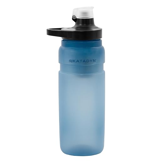 Katadyn BeFree AC Bottle 0.7L Water Filter Bottle for Travel & Daily Use | 2-Stage Filter Removes Bacteria & Microplastics, Improves Taste, BPA-Free, Fits Cup Holders - Slate Blue