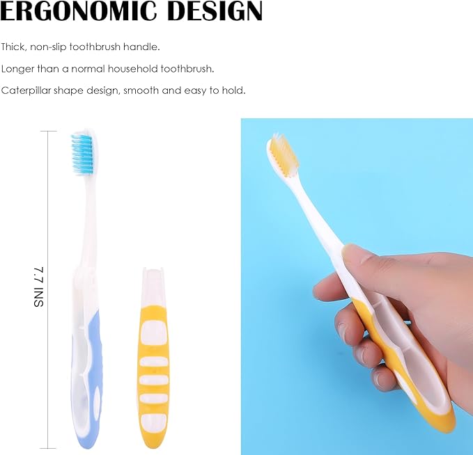 EasyHonor 20 Pack Bulk Travel Toothbrush with Folding Portable Design and Soft Bristles, for Camping, Hiking, Travel, School
