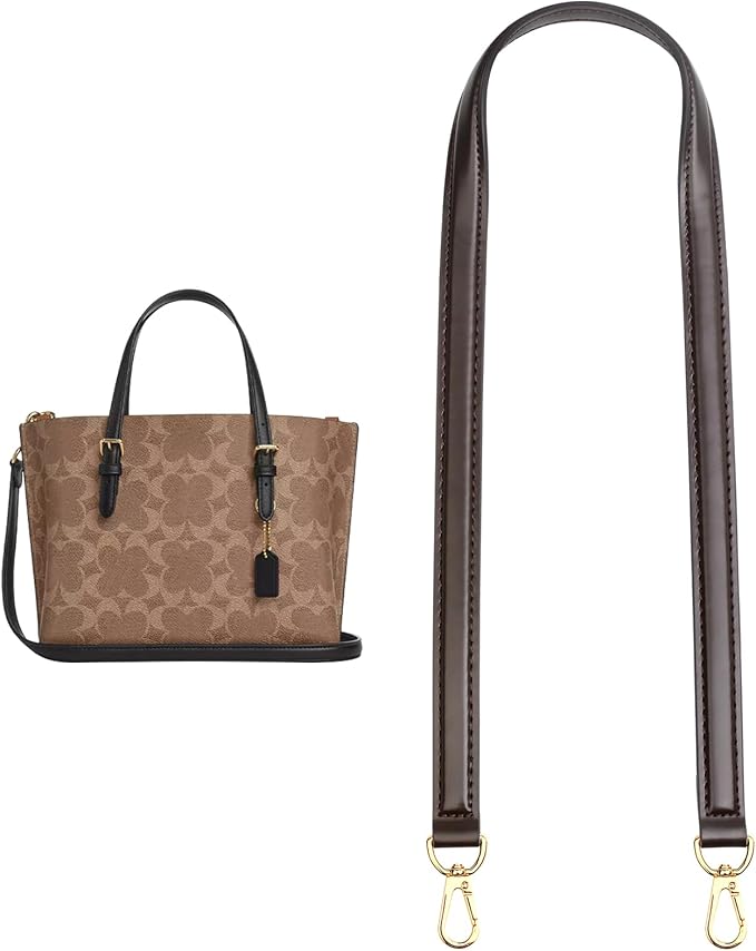 jiesinlov Vachetta Leather Straps Replacement Crossbody, Purse Shoulder Strap for Gracefull Bags (W0.7in,L47in-Coffee)