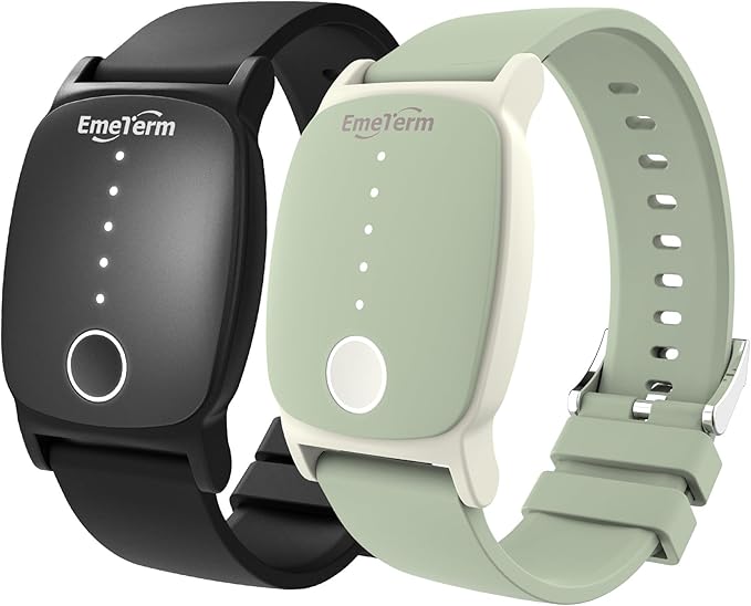 EmeTerm Explore Classic FDA-Cleared Galaxy Black and Mint Green Anti-Nausea Wristband IP67 Waterproof Morning Motion Travel Sickness Vomit Relief Rechargeable No Gel Drug Free Without Side Effects
