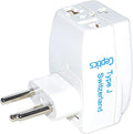 Ceptics Switzerland Travel Adapter Plug - 3 in 1 - Outlet Type J - Grounded & Universal - Perfect for Cell Phones, Laptops, Camera Chargers and More (GP3-11A)