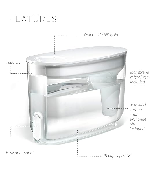 LifeStraw Home — Water Filter Dispenser, 18-Cup, Midnight Blue