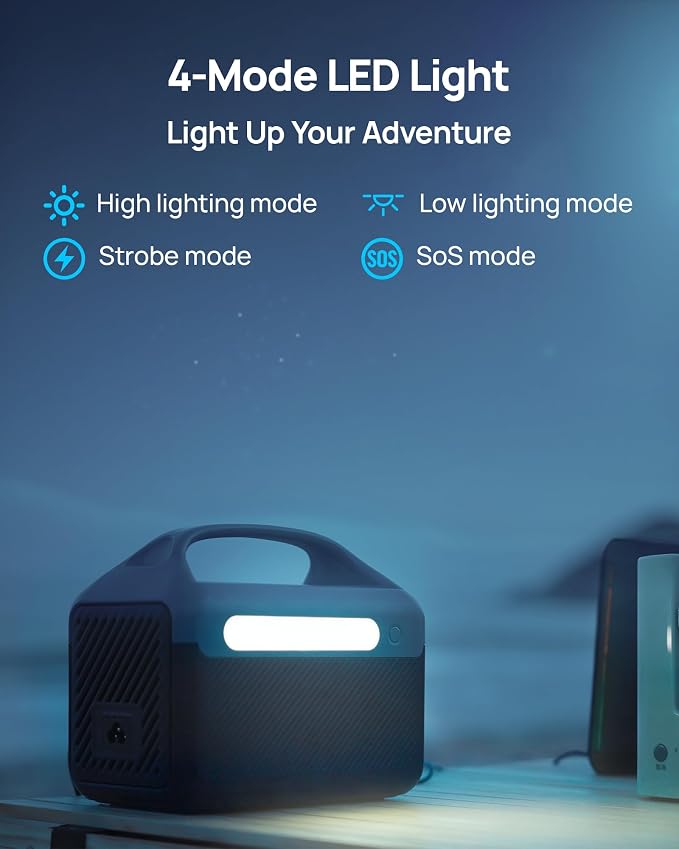 DaranEner 300W Portable Power Station, 192Wh LiFePO4 Solar Generator (600W Surge), 2H Fast Charging Power Bank w/ 2 AC Outlets, PD 60W, LED Light for Camping, Home Emergency, Power Outage, RV