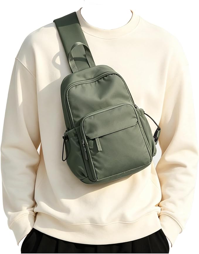 SEAFEW Sling Crossbody Bag for Men Women, Green