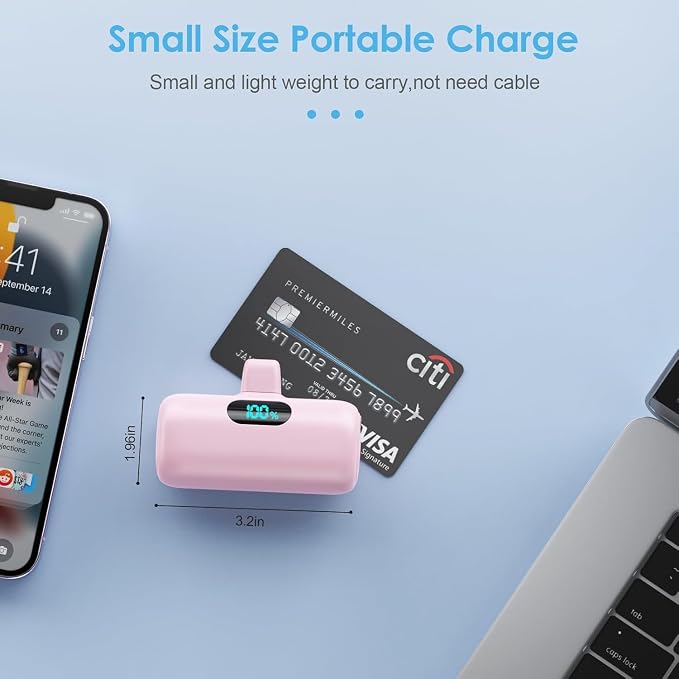[2-Pack]Small Portable Charger for iPhone 5000mAh, PD Fast Charging Power Bank,Mini Battery Pack Portable Phone Charger Travel Essentials for iPhone 14/14 Pro Max/13/13 Pro/12 Pro/11/XS/XR/X/8/7/6/SE