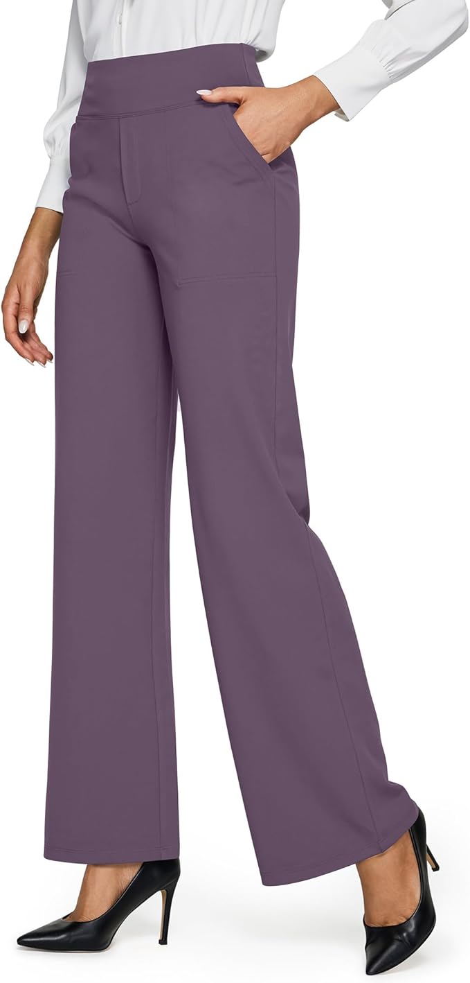 G4Free EverGoing Yoga Pants Women Wide Leg Pants with Pockets High Waist Stretch Dress Casual Sweatpants Petite/Regular/Tall
