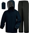 iCreek Rain Suit Waterproof Hooded Rain Gear Breathable Lightweight Packable Rain Jacket Pants Men Women for Hiking Fish Golf