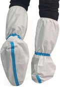 ZMDREAM Pack of 120 Disposable Hazmat Boot and Shoe Covers Knee High Long Booties White (White_Pack of 120)