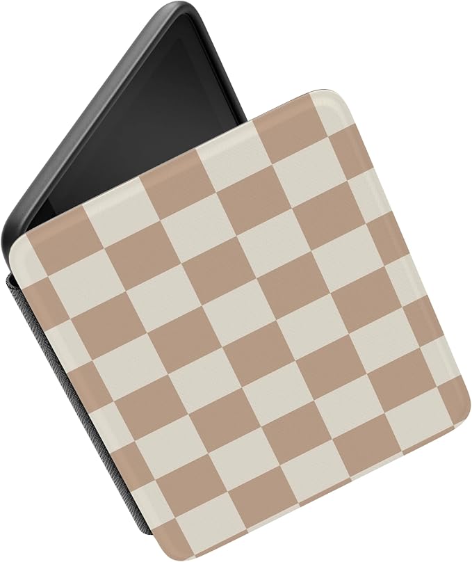 Casely Kindle Case for 7" Kindle Colorsoft and 7" Kindle Paperwhite (12th Generation 2024 Models) | Fit Check | Neutral Checkerboard | Custom-Fit Protection with Auto Sleep/Wake Function