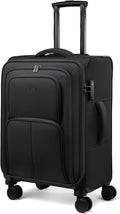 LOVEVOOK Medium Checked Luggage, 24 Inch Softside Suitcases with Spinner Wheels, Lightweight Suitcase with TSA Lock for Women Men, Large Luggage for Travel Business Trip
