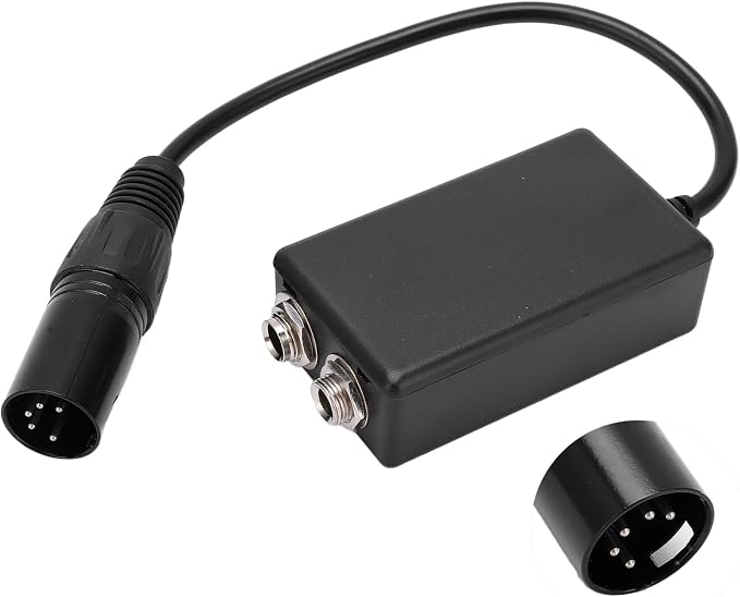 Aviation Headset Adapter Professional Durable GA Dual Plugs to XLR 5 Pin Male Converter Headphone Extension Cable for Pilots Flying Fixed Wing General Aviation ABS Sponge