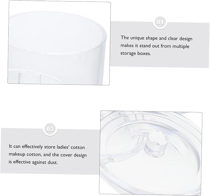 OUNONA 2pcs Bathroom Storage Organizer Box Cotton Swabs Container Cotton Rounds Reusable Holder