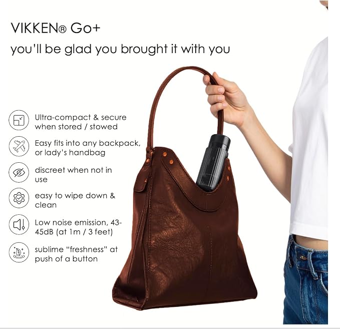 VIKKEN® Travel Bidet USB-Type C Electric Rechargeable Mobile Handheld Ultra Strong Water Spray Personal Hygiene Self Care for Men & Women, Go+ 300ml Classic Trim