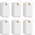 Sayglossy 1000 Pcs Blank Manila Shipping Tags with Wire 4 3/4" x 2 3/8" Paper Hang Luggage White Price Asset Gift Label Tags