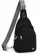 Anti Theft Sling Bag for Men & Women, Lightweight Puffer RFID Crossbody Bag for Travel, Commuting & City Walking, Hands-Free Everyday Essentials Bag Black