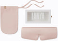 Lunya Weighted Silk Sleep Mask – Mulberry Silk Eye Cover with Cooling Glass Beads, Noise-Reducing Fit, Washable Fabric, and Travel Pouch – Sleeping Mask for Men and Women - Delicate Pink - Large