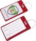 Bulk 100 Pack - Vivid Backpack ID Luggage Tags for Student Identification Cards - School Name Badge Holder for Backpacks - Business Card Size with Clear Insert Window by Specialist ID (Red)