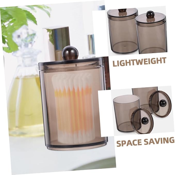 9pcs Cotton Swab Holders Transparent Bathroom Organizers with Lid Compact Storage for Cotton Swabs and Pads Lightweight and Sturdy Design for Use