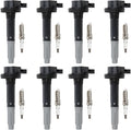 8PCS UF824 Ignition Coils + 8PCS 6509 Iridium Spark Plugs Ignition Coils Pack Fits for 2016-2017 F150, 2016-2017 Mustang 5.0L, Coil Pack Set Aftermarket Parts