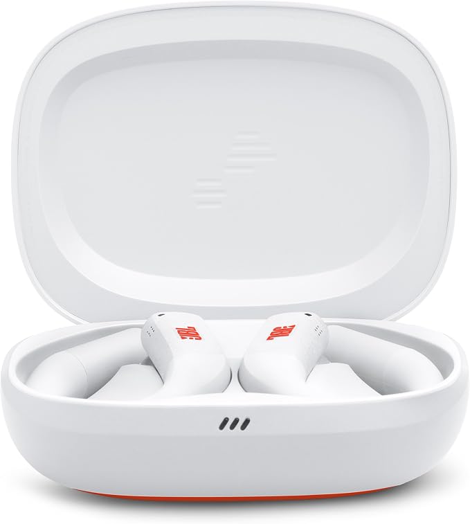 JBL Endurance Peak 4 - True Wireless Noise Cancelling Sport Earbuds, Up to 48Hrs total playback, water & dust proof (IP68), Secure fit with TwistLock™ design, & 6 mics for perfect calls (White/Orange)