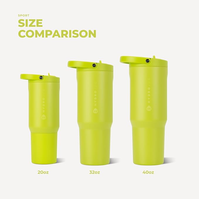 HydroJug Sport 20 oz Insulated Stainless Steel Water Bottle, Lemon Lime