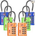 Forge TSA Approved Luggage Locks 4 Digit Combination TSA Travel Locks with TSA008, Open Alert Indicator, Zinc Alloy Body for Luggage, Suitcase, Backpack, and More. 3 Color 6 Locks.
