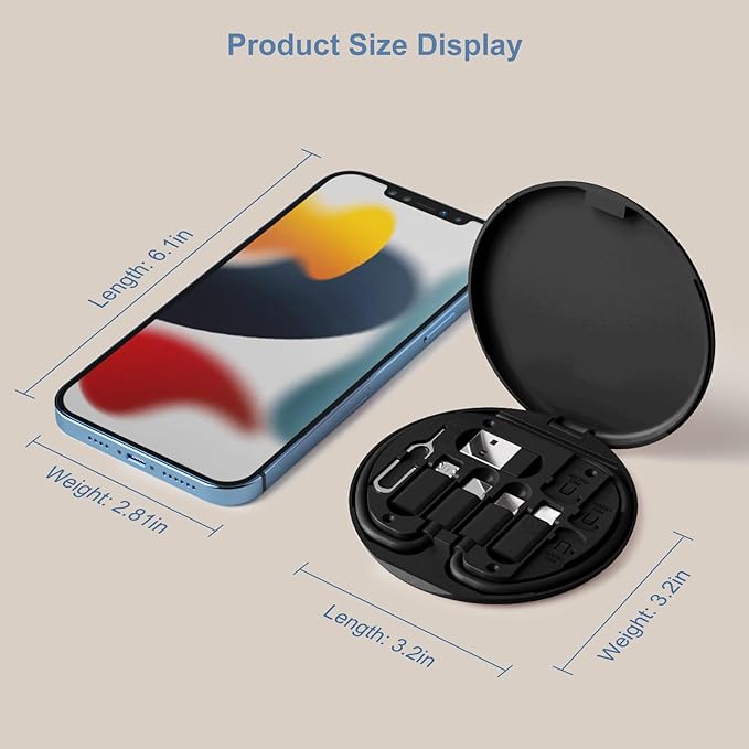 USB to USB-C Adapter, USB C Charging Cable Adapter Kit Contains Multiple OTG Adapters for USB Type C/USB A/USB C Male Cable/Micro USB, Equipped with SIM Extractor/SIM Slot/Phone Holder (Black)