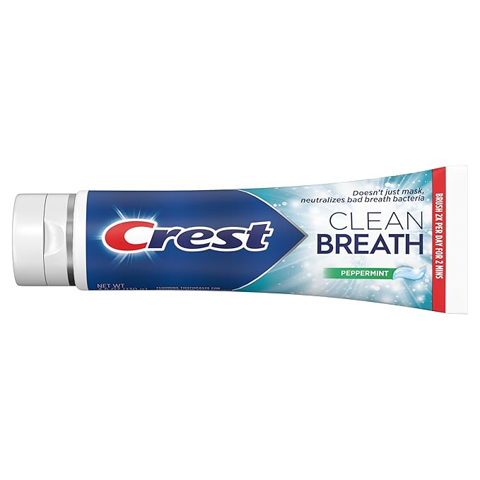 Crest Toothpaste Clean Breath Peppermint 4.6oz – Neutralizes Bad Breath, Antibacterial Protection, Fights Cavities, Freshens Breath, Gently Whitens