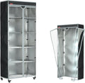 Wire Rack Cover, Fits 42"x19"x72" Metal Shelving | Waterproof Dustproof Cover for Wire Shelf & Clothes Rack, Clear PVC Front & T-Zipper (No Shelves,Black)