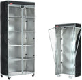 Waterproof and Dustproof Shelf Cover for Storage Shelving and Wire Rack, Fits Racks 30" L x 14" D x 62" H, Clear Front Cover with Zipper Design (Black, No Shelves)