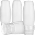 Healeved 4 Oz Silicone Travel Bottles for Toiletries Set of 4 Leak Proof Refillable Squeeze Bottles Portable Containers for Shampoo Conditioner Lotion
