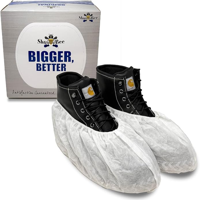 ShuBee Original Disposable, Extra-Large Boot and Shoe Covers, Thicker & Stronger, Durable Protection for Floors - 50 Pairs