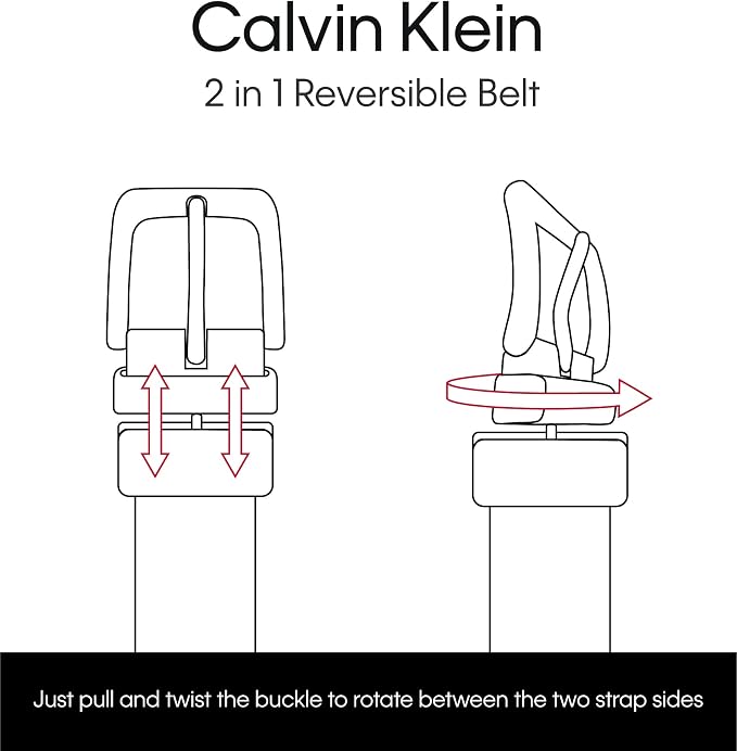 Calvin Klein Men’s Reversible Leather Belt - 2‑in‑1 Versatile Modern Style