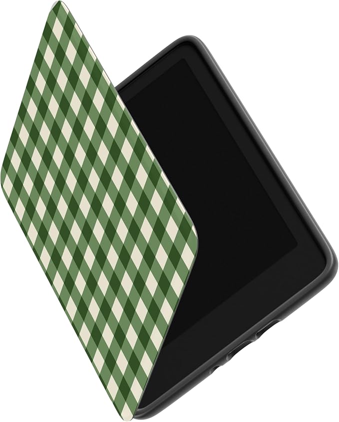 Casely Kindle Case | Checked Twice | Green Plaid | Compatible with 7” Kindle Colorsoft and 7” Kindle Paperwhite (12th Gen 2024 Models)