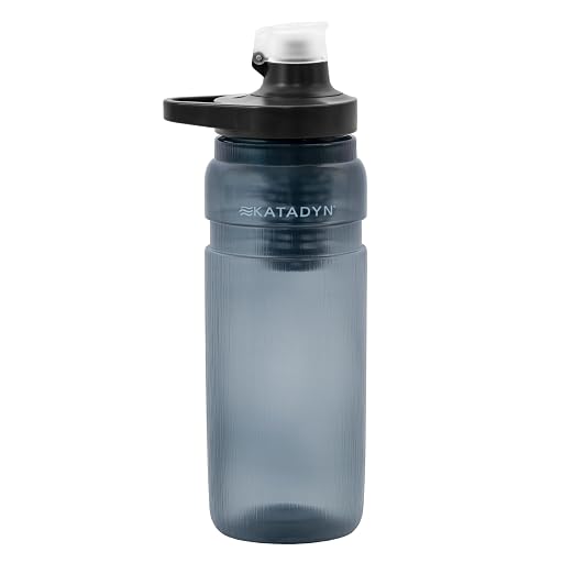 Katadyn BeFree AC Bottle 0.7L Water Filter Bottle for Travel & Daily Use | 2-Stage Filter Removes Bacteria & Microplastics, Improves Taste, BPA-Free, Fits Cup Holders - Smoke