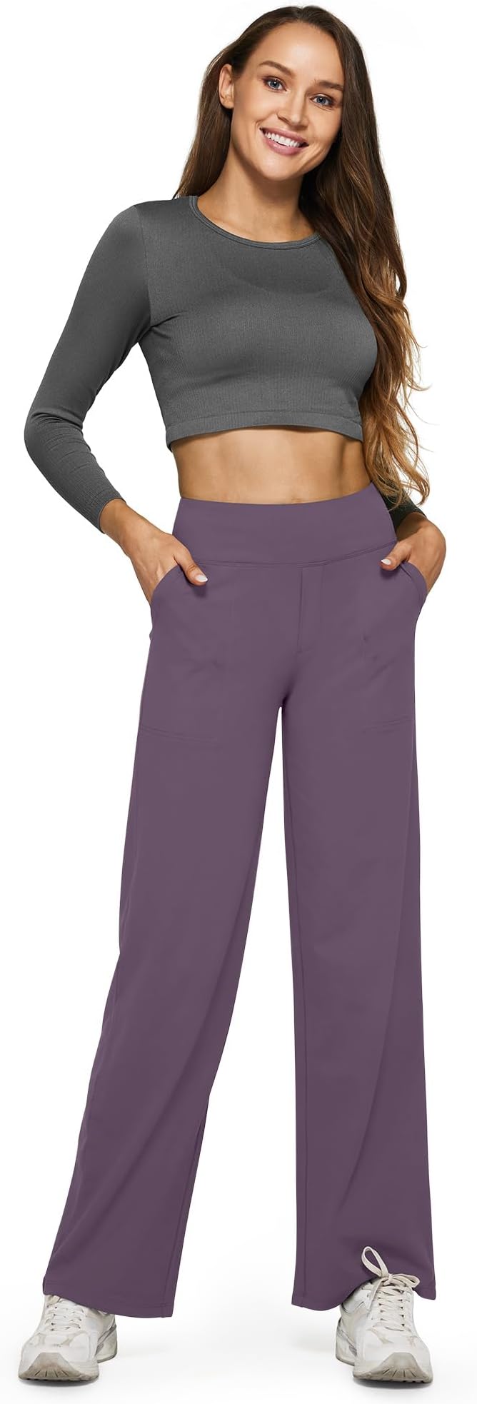 G4Free EverGoing Yoga Pants Women Wide Leg Pants with Pockets High Waist Stretch Dress Casual Sweatpants Petite/Regular/Tall