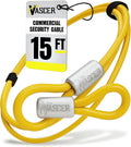 Vascer Commercial Heavy Duty Braided Galvanized Steel Theft Deterrent Security Cable with Looped Ends. (3/8 Inch Thick, 7x19 Construction, 15 Feet)