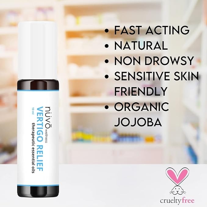Vertigo Relief Organic Essential Oil - Combat Motion Sickness Naturally - Travel with Our Easy to Use Roll On - Soothing Scent of Mandarin and Ginger for Dizziness Support -10ml - Product of Canada