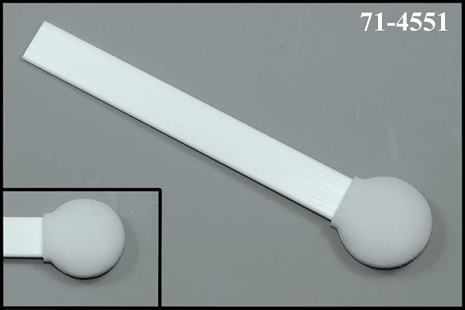 (Bag of 50 Swabs) 6" Flat Handle with 1.2" Diameter Mitt Foam Swab by Swab-its: 71-4551 - Made in the USA